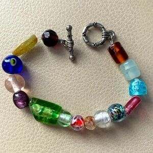 Multi Colored Glass Bead Bracelet